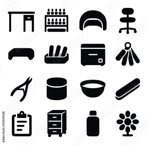 Spa and beauty silhouette icon collection. wellness and relaxation symbols set