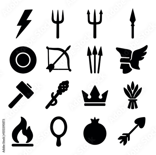 Greek mythology silhouette icon collection for legends and mythology enthusiasts