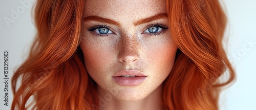 Close-up redhead woman