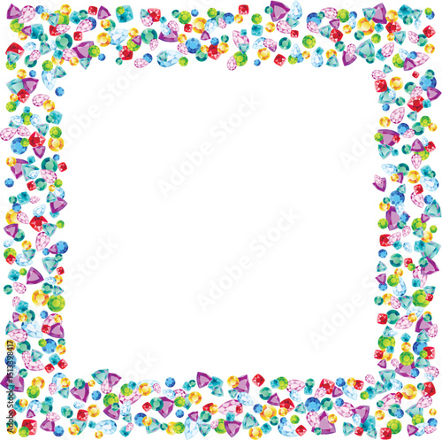 Vector colorful gem stones background element in flat style