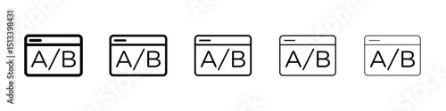 A B test icon Outline and flat style designs