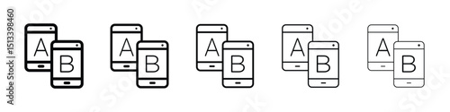 A B testing icon Outline and flat style designs