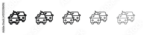 Accident icon Outline and flat style designs