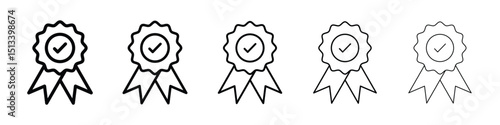 Accreditation icon Outline and flat style designs
