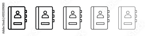 Address book icon Outline and flat style designs