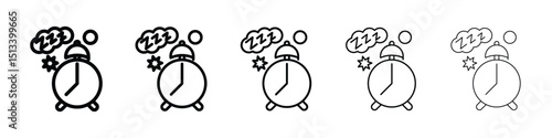 Alarm snooze icon Outline and flat style designs