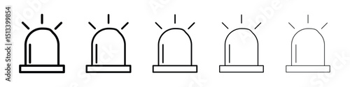 Ambulance siren icon Outline and flat style designs
