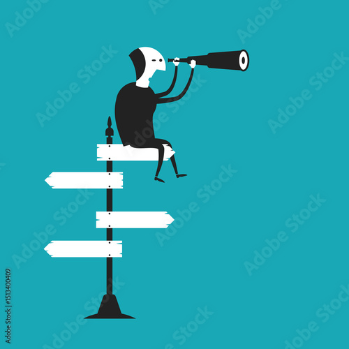 Business outlook vector concept in flat cartoon style