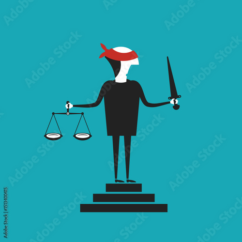 Justice vector concept in flat cartoon style