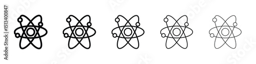 Atom icon Outline and flat style designs