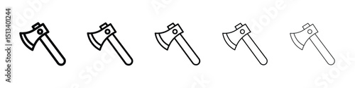Axe icon Outline and flat style designs
