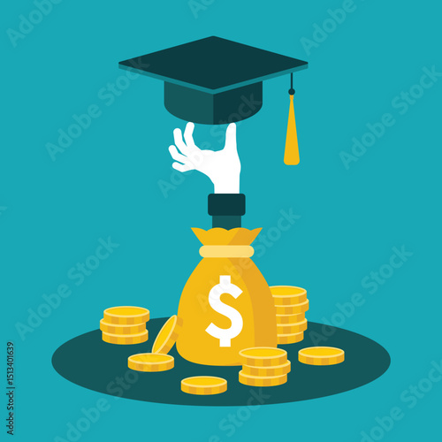 Vector concept of investment in education