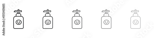 Baby shampoo icon Outline and flat style designs