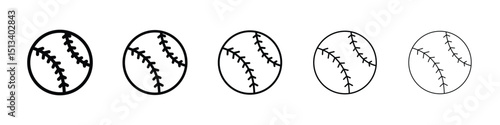 Baseball icon Outline and flat style designs