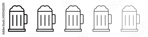Beer mug icon Outline and flat style designs