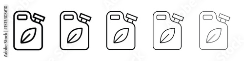 Biofuel canister icon Outline and flat style designs