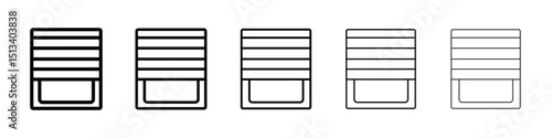 Blinds icon Outline and flat style designs