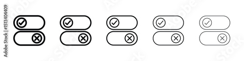 Boolean icon Outline and flat style designs