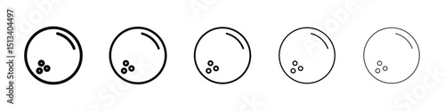 Bowling ball icon Outline and flat style designs