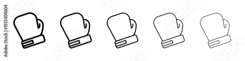 Boxing glove icon Outline and flat style designs