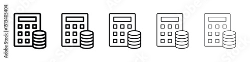 Budget icon Outline and flat style designs