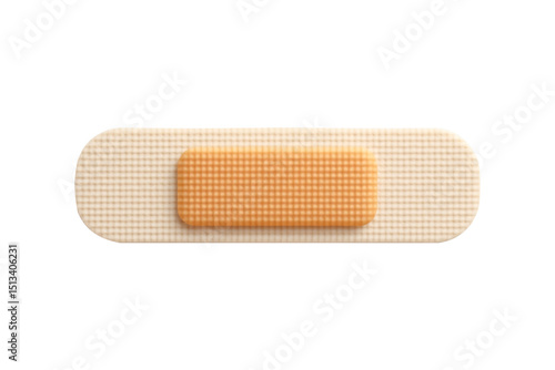 Adhesive bandage for first aid on white background