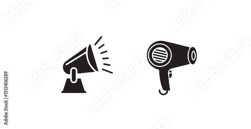 Black Megaphone Icon for Promotional Communication and Branding