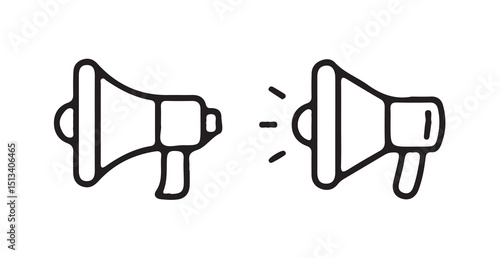Minimal Bullhorn Icon for Social Message and Public Alert