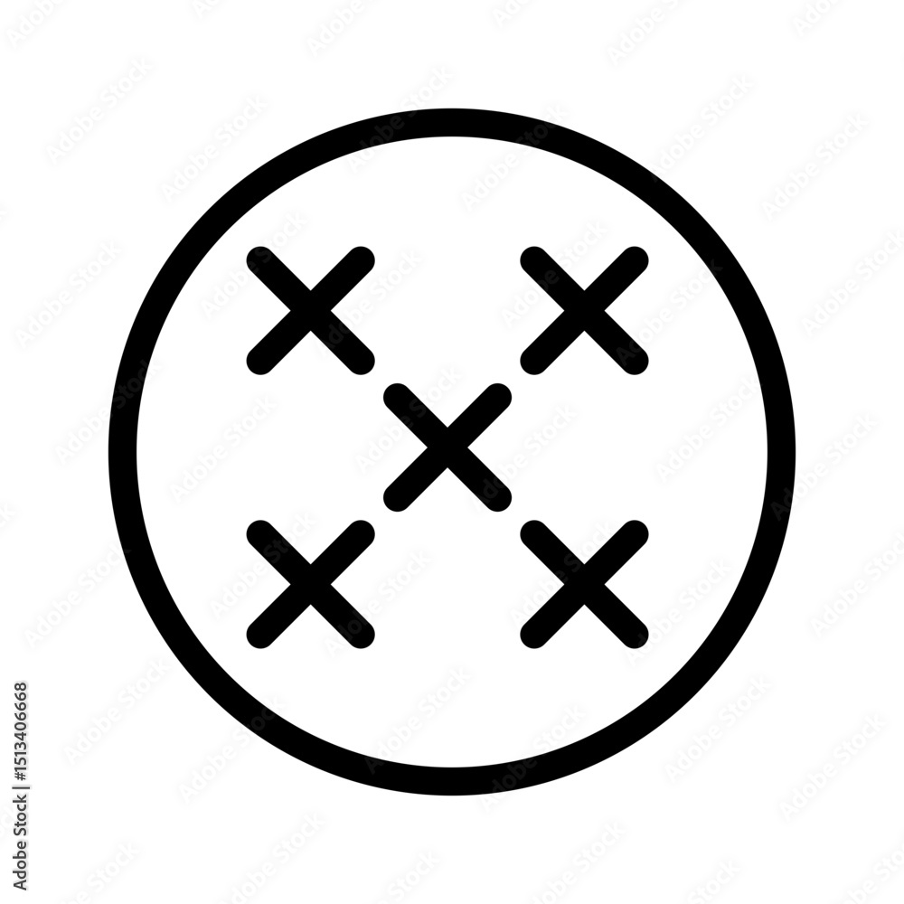 Obraz premium Cross stitch line icon