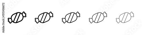 Candy icon Outline and flat style designs