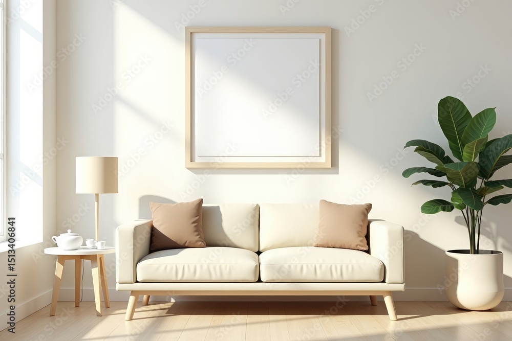 Fototapeta premium Minimalist Living Room Interior Design Inspiration