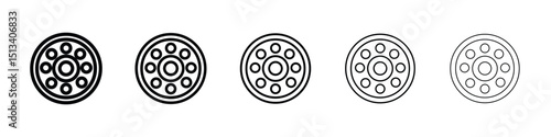 Car bearing icon Outline and flat style designs