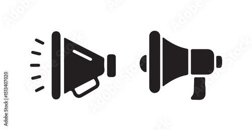Flat Icon of Classic Megaphone with Handle for Promotion and Events