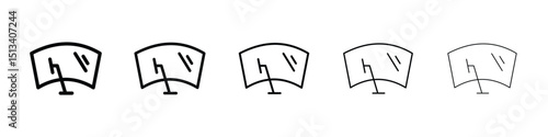 car windscreen icon Outline and flat style designs