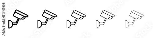 CCTV icon Outline and flat style designs