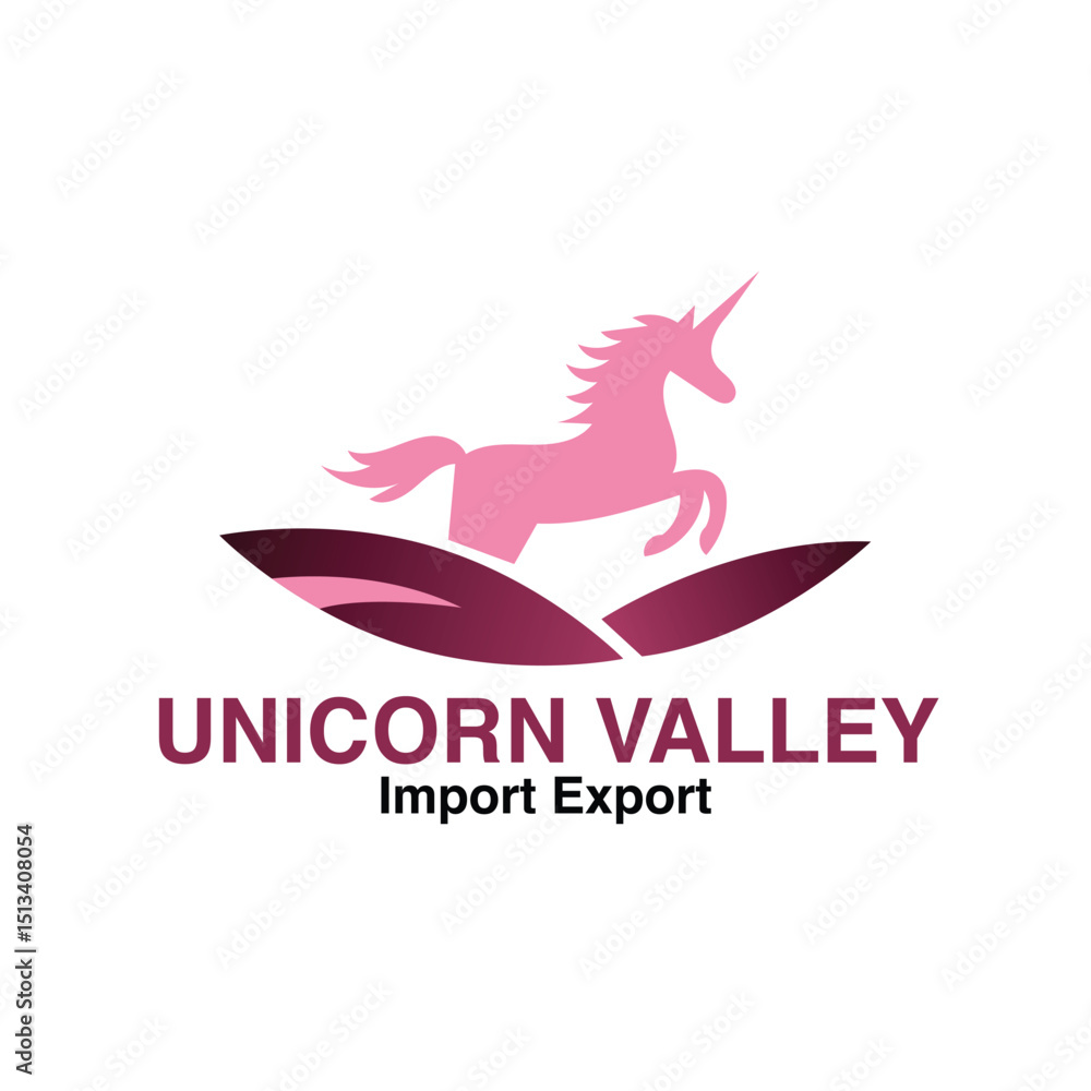 Obraz premium UNICORN VALLEY: Import Export Business Logo