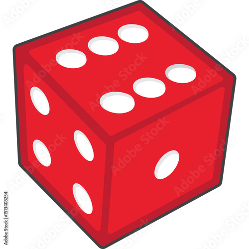 Red Dice Vector Isometric View