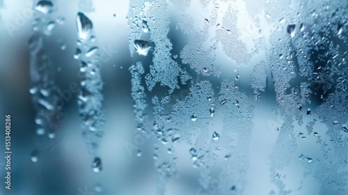 Frosted glass effect background, smooth texture with blurred edges, icy tones.