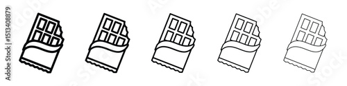 Chocolate icon Outline and flat style designs