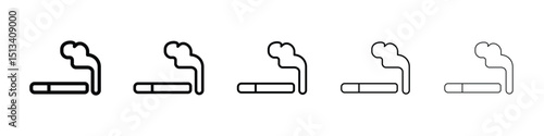 Cigarette icon Outline and flat style designs