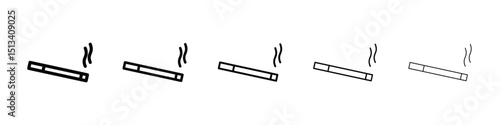 Cigarette icon Outline and flat style designs