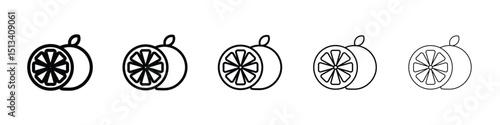 Citrus icon Outline and flat style designs