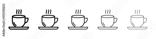 Coffee icon Outline and flat style designs