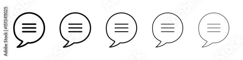 Comments icon Outline and flat style designs