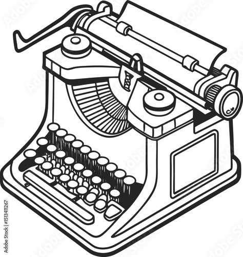 Here's a concise description combining your keywords:

An antique retro typewriter with old paper is a vintage writing machine for typing letters