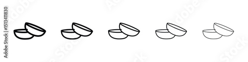 contact lenses icon Outline and flat style designs