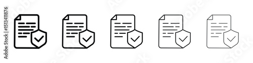 Contract coverage icon Outline and flat style designs