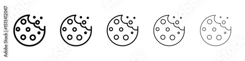 Cookie icon Outline and flat style designs