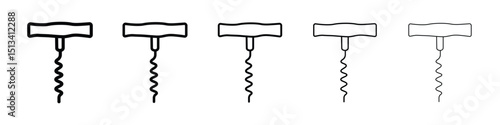 Corkscrew icon Outline and flat style designs
