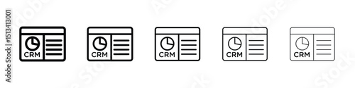 CRM icon Outline and flat style designs